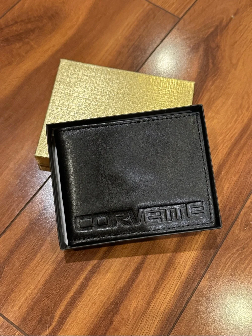 Black Leather Bi-Fold Wallet - Branding